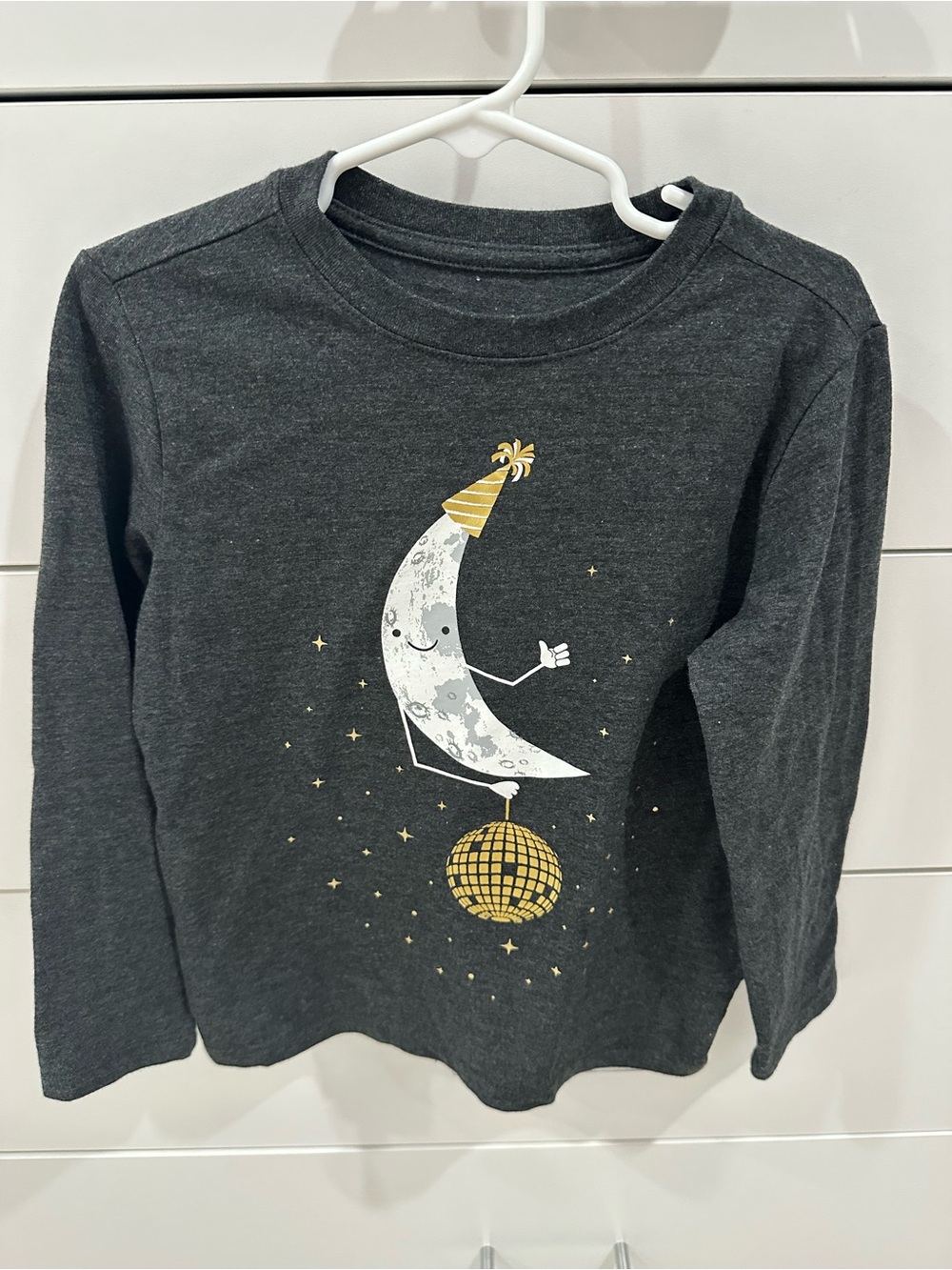Cat & Jack Boys Long Sleeve T-Shirt Moon Disco Party Graphic Size 4/5